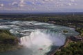 Horseshoe Falls  including Hornblower Boat sailing on Niagara River Royalty Free Stock Photo