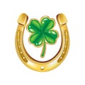 Horseshoe and four leaf clover