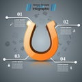 Horseshoe, four line - business infographic.