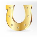 Horseshoe gold logo vector image illustration graphic design