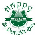 Horseshoe. Good luck. Happy St. Patricks Day Royalty Free Stock Photo