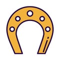 Horseshoe icon is in flat and pixel perfect style. Talisman of fortune. Isolated object on a white background.