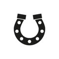 The horseshoe icon. Horse and races symbol. Flat