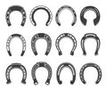 Horseshoe icon set, luck and fortune symbol