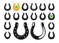 Horseshoe icon set vector. Good luck, Patricks Day symbol isolated on white background Royalty Free Stock Photo