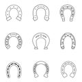 Horseshoe icon vector set. Luck illustration sign collection. Fortune symbol. Royalty Free Stock Photo