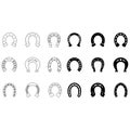 Horseshoe icon vector set. Luck illustration sign collection. Fortune symbol. Royalty Free Stock Photo