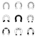 Horseshoe icon vector set. Luck illustration sign collection. Fortune symbol. Royalty Free Stock Photo