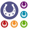 Horseshoe icons set