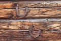 Horseshoe iron wooden wall