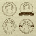 Horseshoe logos in different styles. With the inscription- your