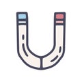 horseshoe magnet color vector doodle simple icon Royalty Free Stock Photo
