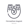 horseshoe magnet outline icon. isolated line vector illustration from general collection. editable thin stroke horseshoe magnet