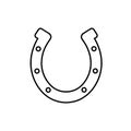 Horseshoe vector icon silhouette lucky design. Horse shoe western design symbol farm isolated logo Royalty Free Stock Photo