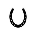 Horseshoe vector icon silhouette lucky design. Horse shoe western design symbol farm isolated logo.