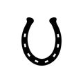 Horseshoe vector icon silhouette lucky design. Horse shoe western design symbol farm isolated logo. Royalty Free Stock Photo