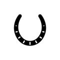 Horseshoe vector icon silhouette lucky design. Horse shoe western design symbol farm isolated logo.