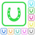 Horseshoe vivid colored flat icons