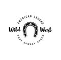 Horseshoe. Wild West Label. Rodeo Competition Badge. Western Illustration