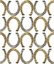 Horseshoes pattern in golden and silver colors