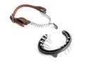 Horseshoes, and Spurs, isolated on a white background Royalty Free Stock Photo