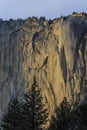 Horsetail fall around sunset time Royalty Free Stock Photo