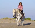 Horsewoman on the beach Royalty Free Stock Photo