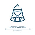 Horsewoman icon. Linear vector illustration from sport avatars collection. Outline horsewoman icon vector. Thin line symbol for