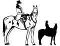 Horsewoman vector