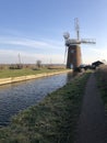 Horsey wind pump at dusk in February Royalty Free Stock Photo