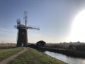 Horsey wind pump at dusk in February Royalty Free Stock Photo