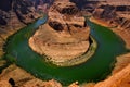 Horshoe Bend Famous View of Colorado River in Canyon with Red Rock Royalty Free Stock Photo