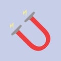 Horshoe shaped magnet icon - flat design