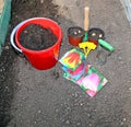 Horticulture accessories on the gardenbed