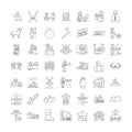 Horticulture and farming linear icons, signs, symbols vector line illustration set Royalty Free Stock Photo