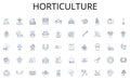 Horticulture line icons collection. ursing, Compassion, Care, Empathy, Healing, Health, Nurture vector and linear