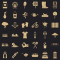 Horticulturist icons set, simple style