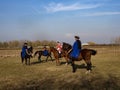 Demonstration of Horse Riding School, , Hortobagy, Hungary.