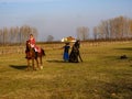 Demonstration of Horse Riding School, , Hortobagy, Hungary.