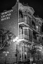 Horton Grand Hotel at historic Gaslamp Quarter San Diego by night - CALIFORNIA, USA - MARCH 18, 2019 Royalty Free Stock Photo