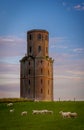 Horton Tower, a folly in East Dorset at sunset