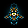 Horus e sports logo vector graphic with sacred geometry background