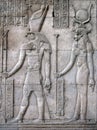 Horus and Hathor, Temple of Kom Ombo, Egypt Royalty Free Stock Photo