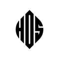 HOS circle letter logo design with circle and ellipse shape. HOS ellipse letters with typographic style. The three initials form a Royalty Free Stock Photo