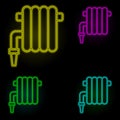 Hose carwash neon color set icon. Simple thin line, outline vector of car wash icons for ui and ux, website or mobile application