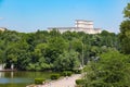 House of The People - Romanian Parliament viewed from Carol 1 Park Royalty Free Stock Photo