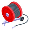 Hose roll icon isometric vector. Water system