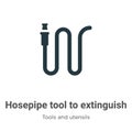 Hosepipe tool to extinguish fire or gardening vector icon on white background. Flat vector hosepipe tool to extinguish fire or