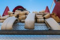 Hoses stacked on a fire truck Royalty Free Stock Photo