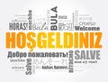 Hosgeldiniz (Welcome in Turkish) word cloud Royalty Free Stock Photo